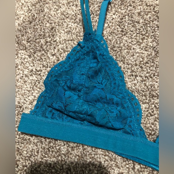 Teal Lace Semi-sheer Bralette - Picture 2 of 10